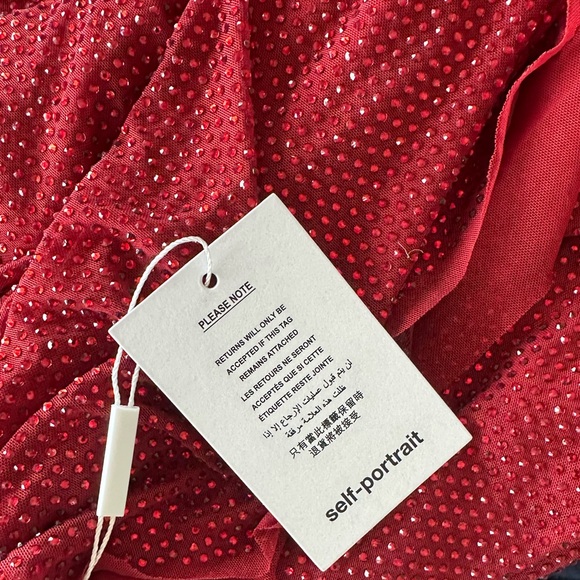 NWT Self Portrait Red Mesh Maxi Dresss - Picture 10 of 13